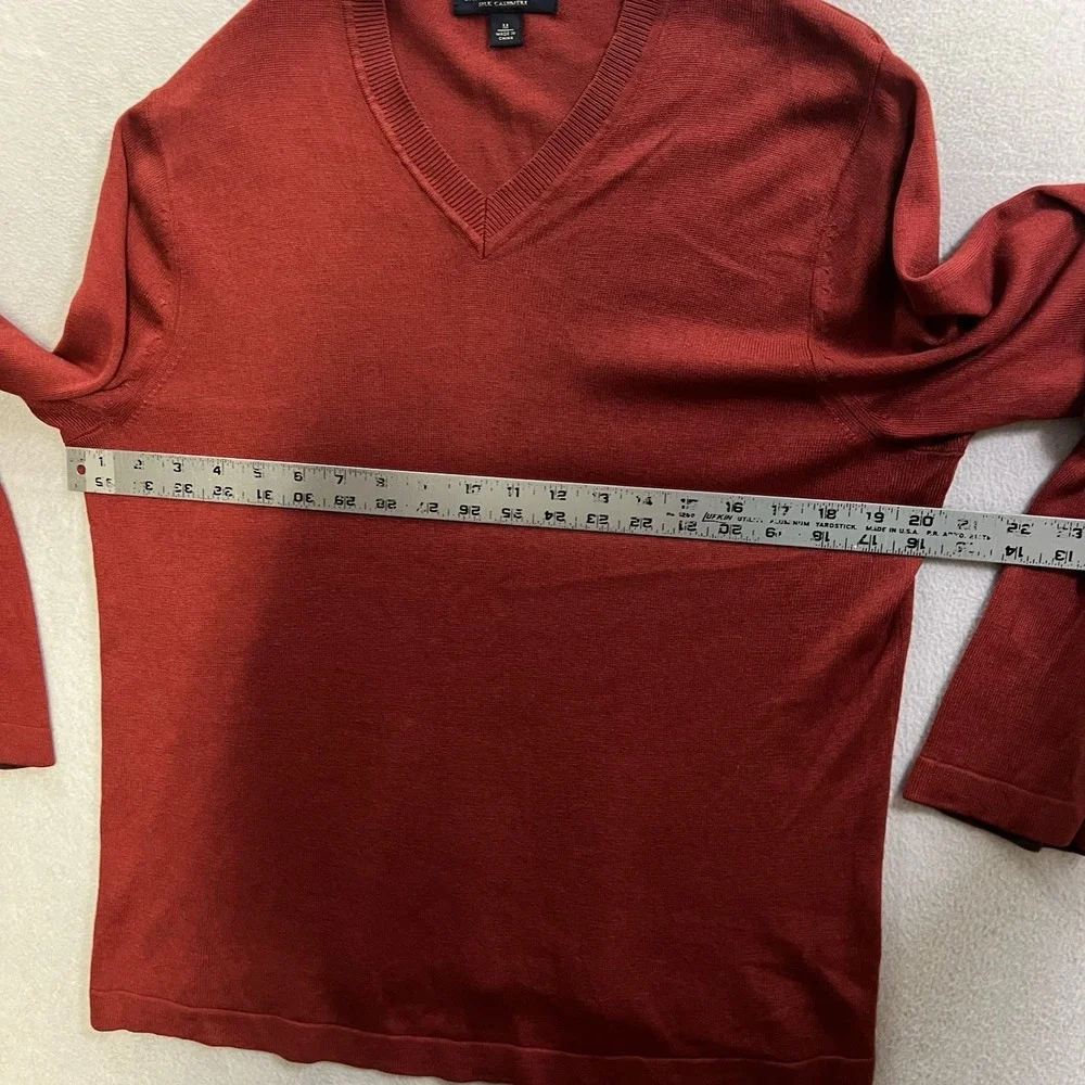 Banana Republic Sweater Men's Medium Red Silk Cashmere V Neck Lightweight Knit